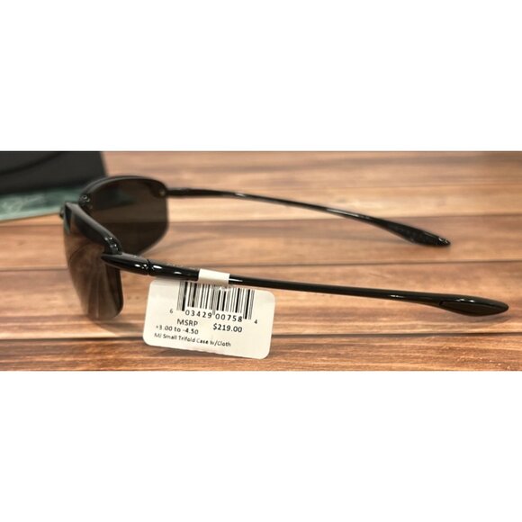 NEW MAUI JIM HOOKIPA 407-02 RX-ABLE SUNGLASSES Gloss Black Neutral Grey Lense - Picture 2 of 9
